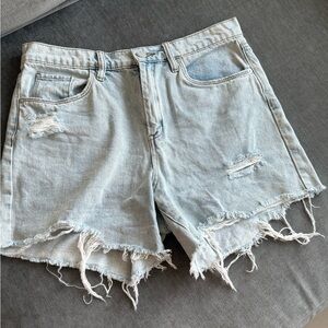 Blank NYC Blue Jean Shorts Distressed Cut-Off